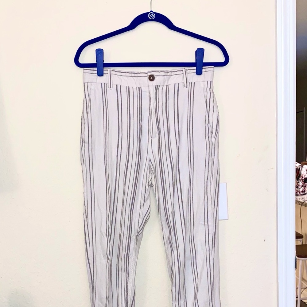 ZARA Brown & White Striped Pants